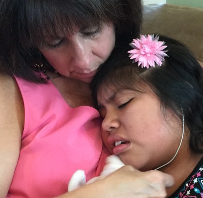 A nasty seizure hit as Kathryn was opening her last present. After 40 minutes, we had to sedate her to make it stop. 