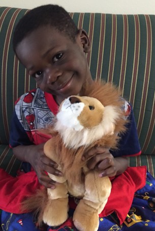 Nolan with his new lion