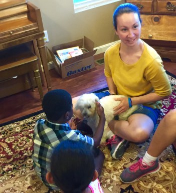 Nolan meeting Erin's dog, Teddy