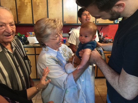 My parents meeting Allan's son Keller for the first time. 